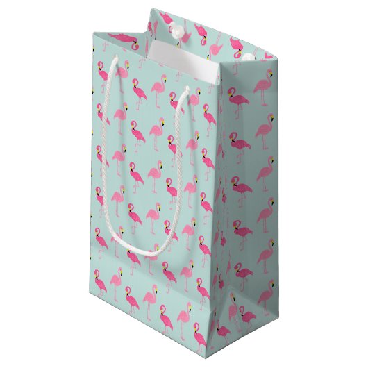 Petit Sac Cadeau Flamants roses roses mignons (Devant Angle)