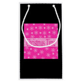 Petit Sac Cadeau Flambeaux de Noël rose (Dos)