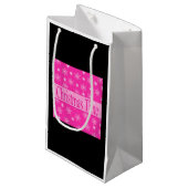 Petit Sac Cadeau Flambeaux de Noël rose (Devant Angle)