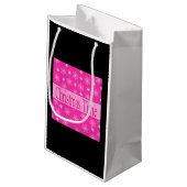 Petit Sac Cadeau Flambeaux de Noël rose (Dos Angle)