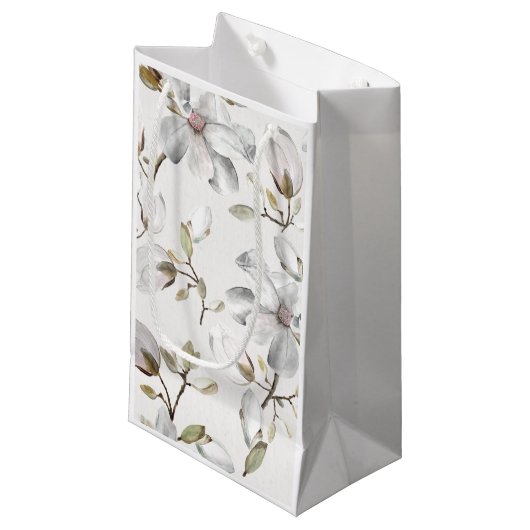 Petit Sac Cadeau Fleur blanche (Devant Angle)