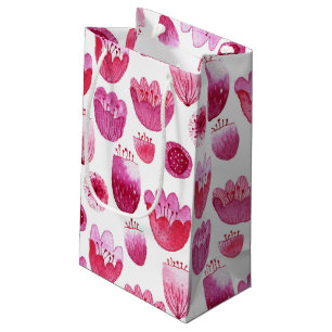 Petit Sac Cadeau Fleur d'aquarelle rose