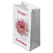 PETIT SAC CADEAU FLEUR DE DAHLIA (Devant Angle)