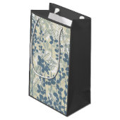 Petit Sac Cadeau Fleur de feuille bleue asiatique japonaise (Dos Angle)