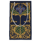 Petit Sac Cadeau Fleur de Lys Bleu Art Nouveau (Devant)