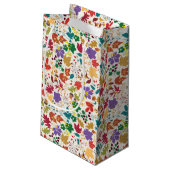 Petit Sac Cadeau Fleur de mariage de prairie jaune moutarde violet (Dos Angle)