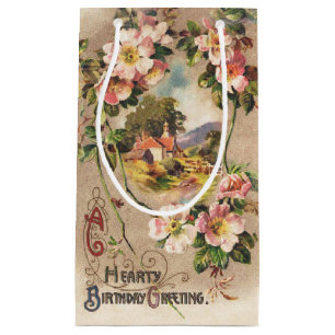 Petit Sac Cadeau Fleur de naissance victorienne de l'époque 1800