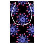 Petit Sac Cadeau Fleur de néon bleu et rouge (Dos)