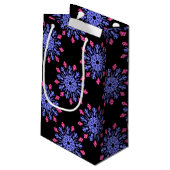 Petit Sac Cadeau Fleur de néon bleu et rouge (Dos Angle)