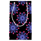 Petit Sac Cadeau Fleur de néon bleu et rouge (Devant)