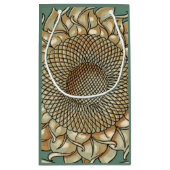 Petit Sac Cadeau Fleur de tournesol sur Arrière - plan bleu-vert (Dos)