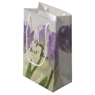 Petit Sac Cadeau Fleur de tulipe violet personnalisé fête en faveur