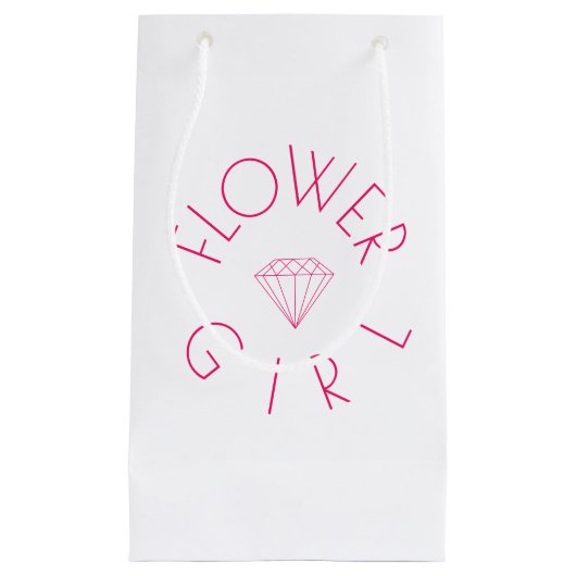 Petit Sac Cadeau Fleur Diamond Rose (Devant)