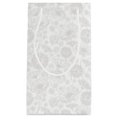Petit Sac Cadeau Fleur douce (Gris | BLANCHE) (Devant)