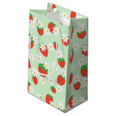 Petit Sac Cadeau Fleur Fleur Motif de fraise Fleur marron (Dos Angle)