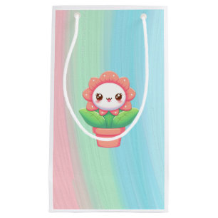 Petit Sac Cadeau Fleur mignonne, capricieuse en pot