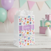 Fleur personnalisée bleu violet rose Boho