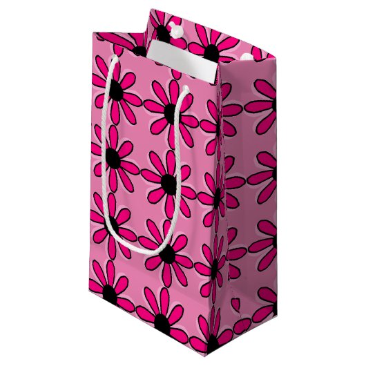 Petit Sac Cadeau Fleur rose (Devant Angle)