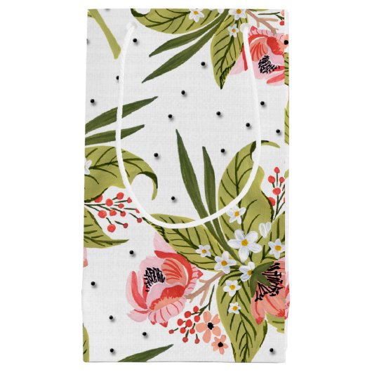 Petit Sac Cadeau fleuris et points (Devant)