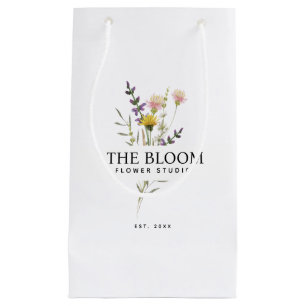 Petit Sac Cadeau Fleuriste Minimaliste Boutique de Fleurs Entrepris