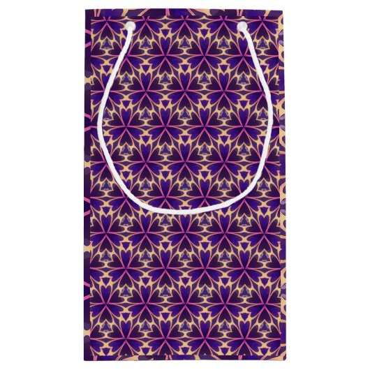 Petit Sac Cadeau Fleurs Abstraites rose or (Dos)