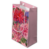 Petit Sac Cadeau fleurs dahlias (Dos Angle)