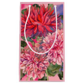 Petit Sac Cadeau fleurs dahlias (Devant)
