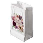 Petit Sac Cadeau Fleurs d'aquarelle rouge Rose et bordeaux (Devant Angle)