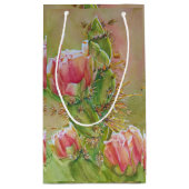 Petit Sac Cadeau Fleurs de cactus roses du désert Peachy (Dos)