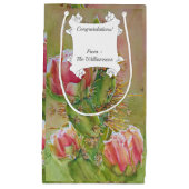 Petit Sac Cadeau Fleurs de cactus roses du désert Peachy (Devant)