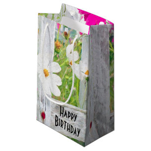 Petit Sac Cadeau Fleurs De Cosmos Anniversaire Dans La clôture