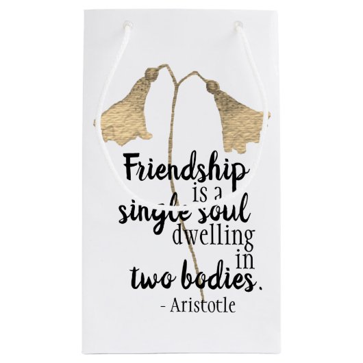 Petit Sac Cadeau Fleurs de devis d'amitié (Dos)