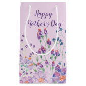 Petit Sac Cadeau Fleurs de Jour des Mères en rose (Devant)