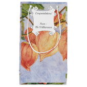 Petit Sac Cadeau Fleurs de lanternes chinoises orange (Devant)