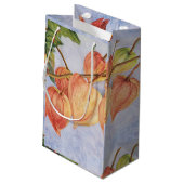 Petit Sac Cadeau Fleurs de lanternes chinoises orange (Dos Angle)