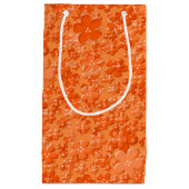 Petit Sac Cadeau Fleurs dispersées, Sac-CADEAU Orange (Devant)