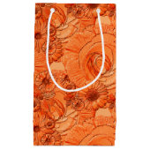 Petit Sac Cadeau Fleurs en relief - Sac-GIFT-Orange (Devant)