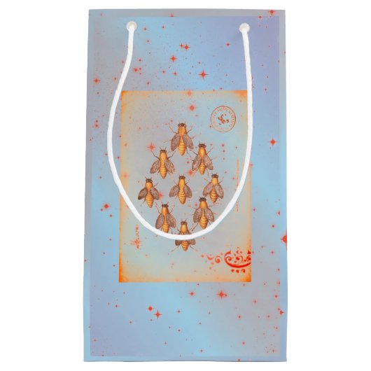 PETIT SAC CADEAU FLEURS ET CADEAUX D'ABEILLES (Devant)