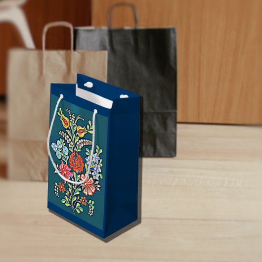 Petit Sac Cadeau Fleurs hongroises colorées