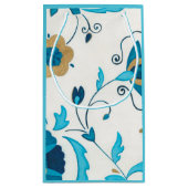 Petit Sac Cadeau Fleurs Indigo dorées avec Arrière - plan blanc (Dos)