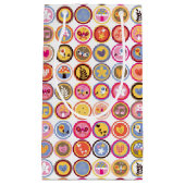 Petit Sac Cadeau fleurs mignonnes, oiseaux, motif de coeurs (Devant)