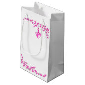 Petit Sac Cadeau Fleurs roses (Dos Angle)