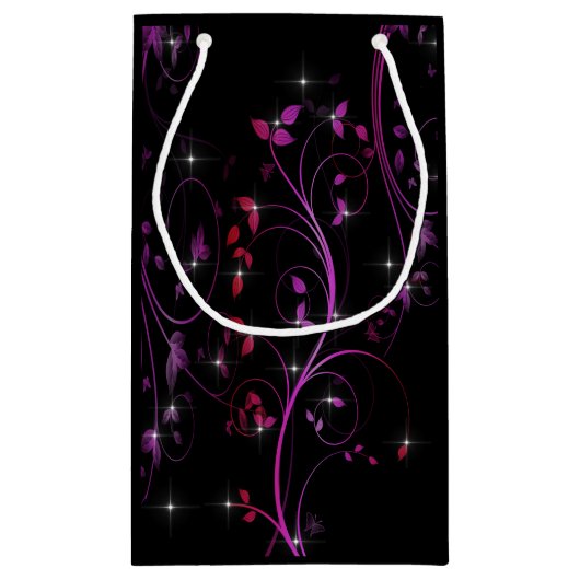 Petit Sac Cadeau Fleurs roses chaudes (Dos)