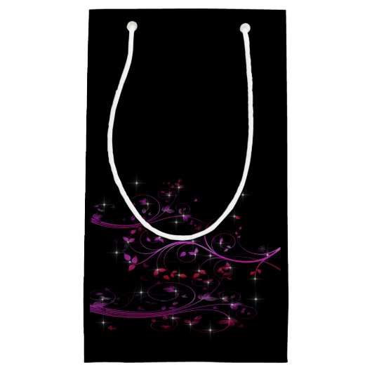 Petit Sac Cadeau Fleurs roses chaudes (Devant)