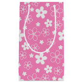 PETIT SAC CADEAU FLEURS ROSES ET BLANCHES (Devant)