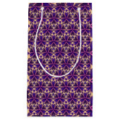 Petit Sac Cadeau Fleurs roses or abstraites (Devant)