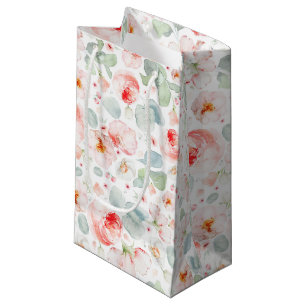 Petit Sac Cadeau Fleurs roses pâles Élégant Botanique Mignon