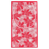 Petit Sac Cadeau Fleurs rouges sur blanc. (Dos)