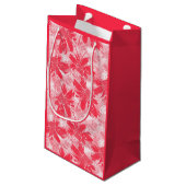 Petit Sac Cadeau Fleurs rouges sur blanc. (Dos Angle)