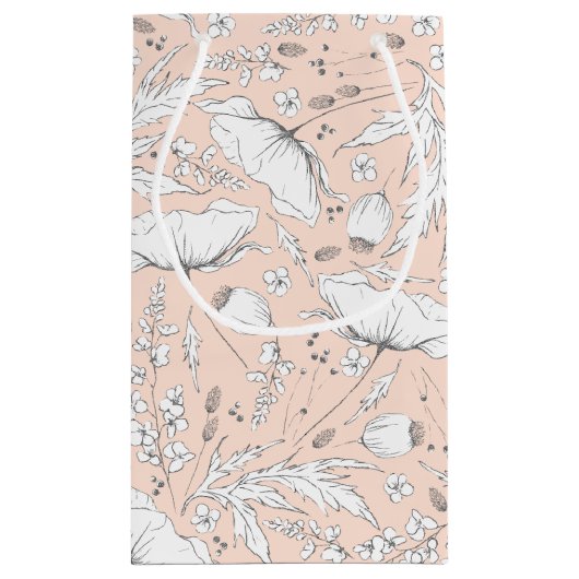 Petit Sac Cadeau Fleurs sauvages dessinées à la main Élégant Modern (Dos)